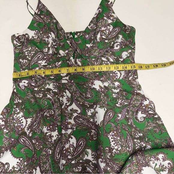 L'AGENCE Green Paisley Cutout Spaghetti-Strap Maxi Dress Sz 8 - Picture 7 of 13